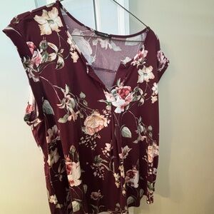 Floral Burgundy Women's Top